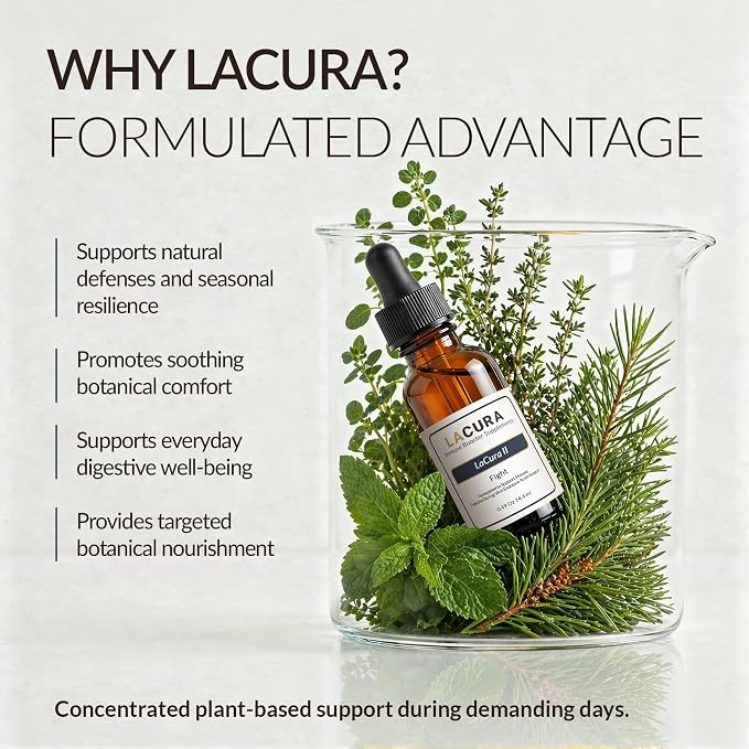 LaCura - Organic Essential Oil - Powerful Immune & Respiratory Support Fight Formula with Natural Peppermint, Oregano & Thyme - Concentrated 15ml Wellness Oil Blend for Enhanced Breathing & Comfort