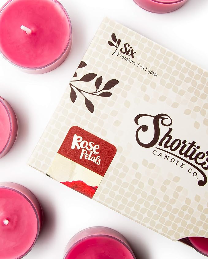 Rose Petals Premium Tealight Candles Bulk Pack - Highly Scented with Essential Oils - 24 Pink Tea Lights - Beautiful Candlelight - Made in the USA - Flower & Floral Collection