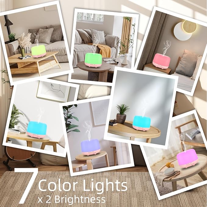 Marchred 300ML Aromatherapy Essential Oil Diffuser with Remote Control, 7 LED Color Changing Light, for Bedroom Home Large Room