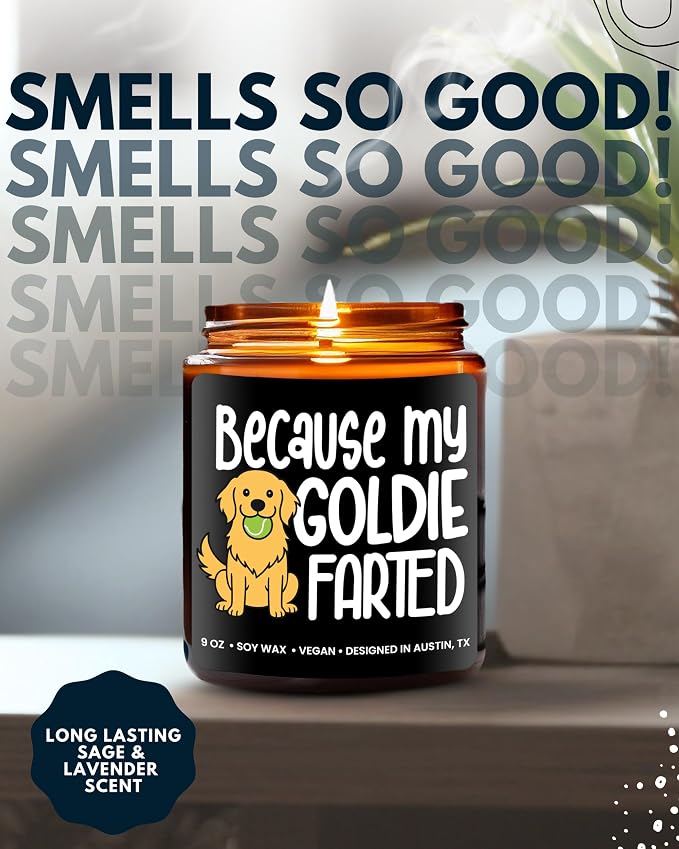 Funny Goldie Candle, Golden Retriever Gifts for Women and Men, Unique Funny Pet-Themed Gift Ideas, Best Present for Pet Lovers, Perfect Present for Dog Mom and Dog Dad, Birthday, Christmas, Gift-Ready
