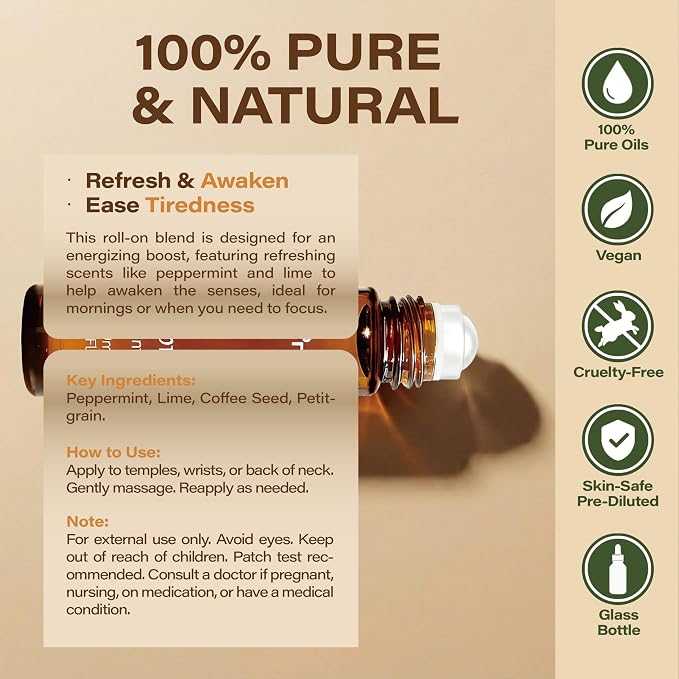 Slema Essential Oil，Daybreak Essential Oil Blends by 10ml Essential Oils - 100% Pure Therapeutic Grade, Helps Create a Focused Atmosphere for Work & Study (Lemon)