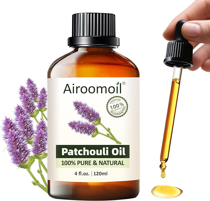 100% Pure Patchouli Essential Oil, 4 fl oz | for Diffusers, DIY Perfume, Soap Making, Aromatherapy, Skin Use, Blending & Scent Customization, Long-Lasting Aromatherapy for Home