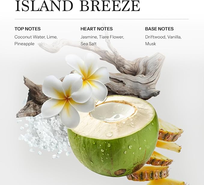 Island Breeze Hotel Diffuser Oil, 100ml 3.38oz Aroma Oil, Scent Inspired by Tropical Island Resorts & Escapes, Aromatherapy Refill Fragrance for Waterless Cold Air Diffusers, Home, Office, Hotel