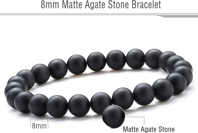 Men Women 8mm Natural Stone Lava Rock Diffuser Bracelet Elastic Yoga Agate Beads Bracelet Bangle