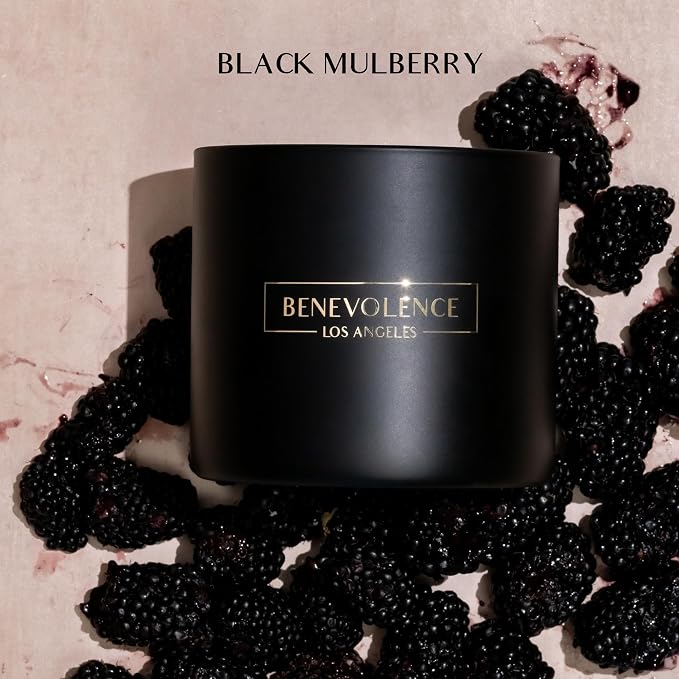 Benevolence LA Premium Black Berries Large 3-Wick Scented Candle – 45-Hour Burn – Luxury Natural Soy Candle for Home – Aromatherapy & Room Decor – 14.5oz