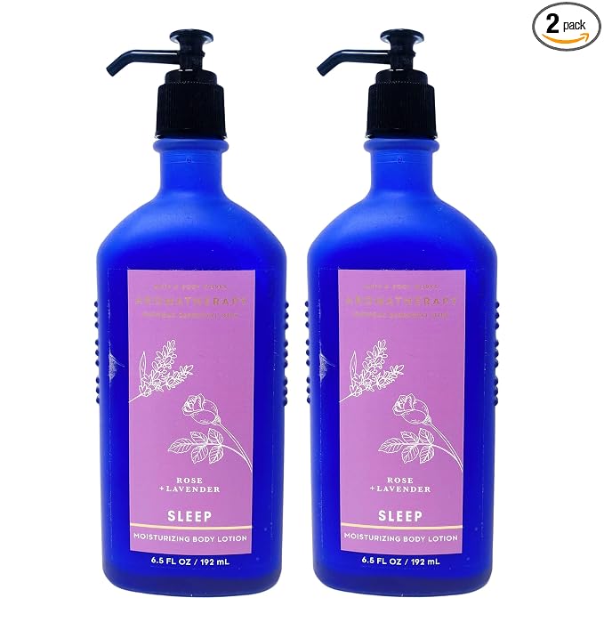 Bath & Body Works Aromatherapy Sleep ROSE LAVENDER 2-Pack Moisturizing Body Lotion - Full Size