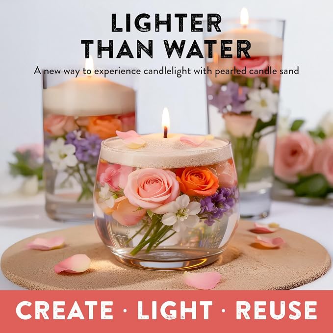 Pearled Candle Sand 10.5 oz (300g) – Cherry Blossom Scented Candle, Red Color, Relaxing Aromatherapy, Home Decor, Stress Relief, Long-Lasting Burn
