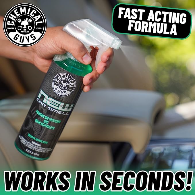 Chemical Guys AIR_300 New Car Scent and Leather Scent Combo Pack, Great for Cars, Trucks, SUVs, RVs & More, 16 fl oz (2 Items)