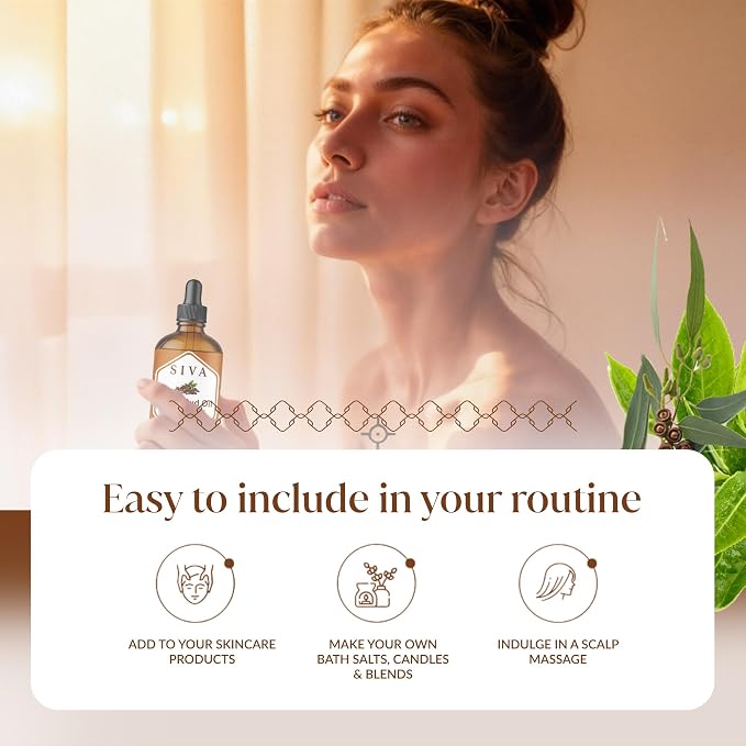 Siva Clove Bud and Tea Tree Essential Oil 4oz Bundle Super Saver Combo – Premium Grade Value Set for Aromatherapy, Skincare and Haircare