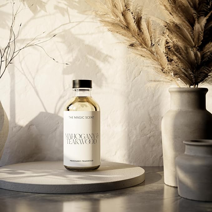 The Magic Scent Mahogany & Teakwood Diffuser Oil - Hotel & Home Luxury Scents Inspired by Abercrombie & Fitch - Diffuser Oil Scents for Home Designed for Use in All Diffusers - 4 fl oz, 120 mL