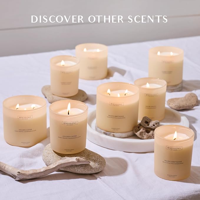 Orange, Cedarwood & Clove – Benevolence LA Scented Candle for Home | 8oz, 45-Hour Burn | Natural Soy Wax, Cotton Wick | Malibu Sands Collection, Gift for Women & Men