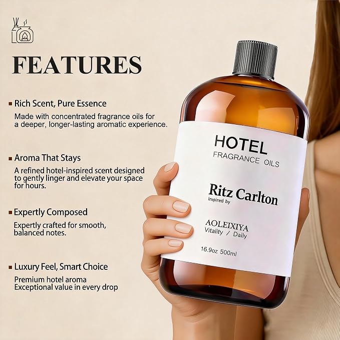 Hotel Scent Essential Oil Hotel Collection Waterless Diffuser Oil - Premium Fragrance Oil for Ultrasonic and Waterless Diffusers and Crafting (16.9 Fl Oz (Pack of 1)