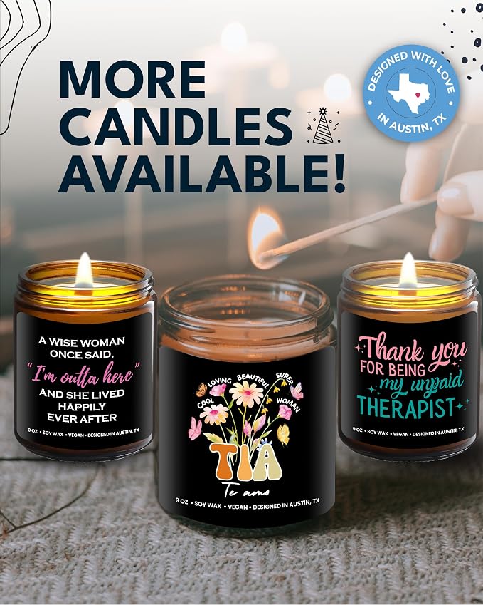 Tia Candle, Regalos para Tia De Sobrina y Sobrino, Gifts from Nephew, Presents from Niece, Best Aunt Ever Gifts, Gift for Aunt in Spanish, Birthday, Christmas, Gift Ready