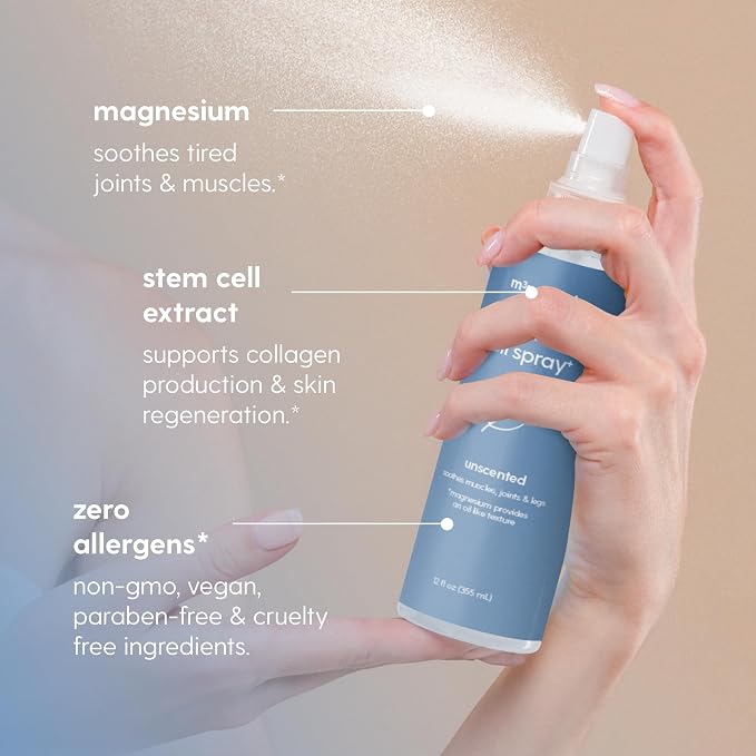 Magnesium Oil Spray for Sore Muscles, Feet, Joints and Leg Cramps, Supports Restful Sleep, Relaxation and Post-Workout Recovery, Suitable for Sensitive Skin, 12 fl oz by M3
