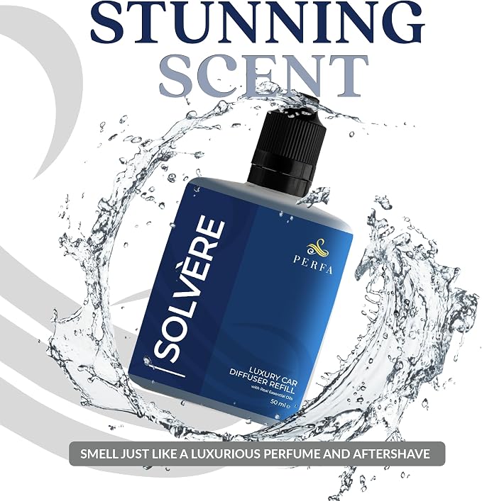Solvère Car Air Freshener Refill (50ml) | Long Lasting Car Perfume with Solvère Fragrance | Strong Automotive Air Freshener by Perfa