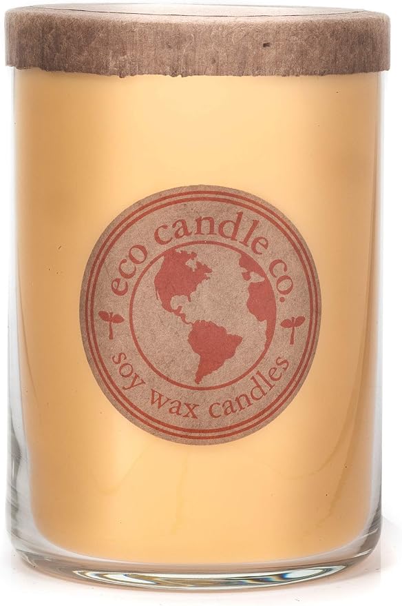 ECO CANDLE CO. Recycled Candle, Citrus Squeeze, 26 oz. - Scents of Orange, Tangerine, Grapefruit, Lemon, & Lime - 100% Soy Wax, No Lead, Kraft Paper Label & Lid, Hand Poured, Midwest Grown Soybeans