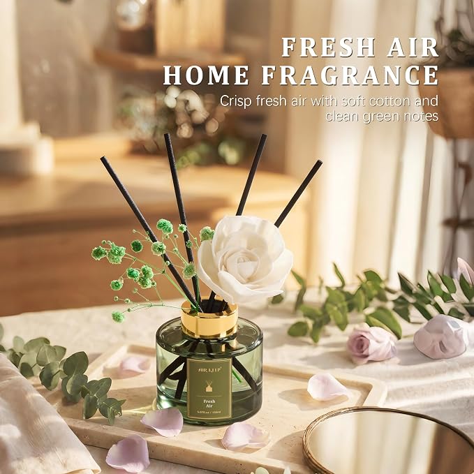 Airkeep Flower Reed Diffuser Set, Fresh Air Diffuser Set, 5.07 Fl.oz (150ml), Home Fragrance, Bathroom, Bedroom & Home Décor, Air Freshener