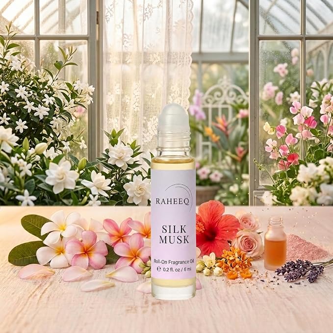 Silk Musk Perfume Oil Roll-On – Long Lasting Creamy Silk Musk Fragrance, Concentrated Alcohol Free Arabic Attar, Premium Unisex Fragrance, 6 ml (0.2 fl oz)