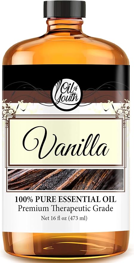 Oil of Youth Vanilla Essential Oil Pure Therapeutic Grade for Diffuser, Aromatherapy, Sleep & Skin Therapy – (16oz Bulk)