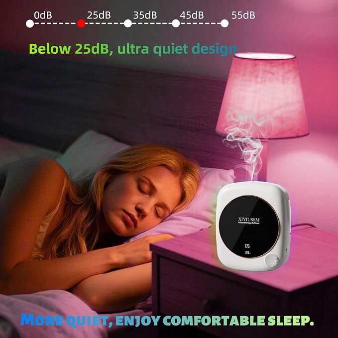 Waterless Essential Oil Diffuser for Home Office Travel Ultrasonic Aromatherapy Small Cordless Diffuser with 7 Mist Modes for Bedroom Bathroom Hotel Car Portable Air Freshener & Scent Machine