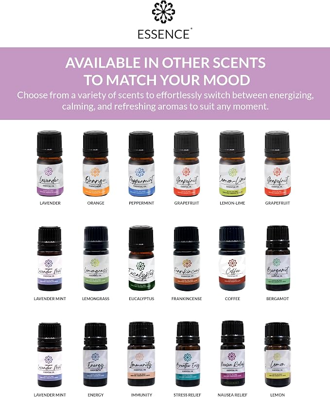 Essence Pearl Travel Case | Lavender Essential Oil | Aromatherapy Nasal Diffuser & Essential Oil Carrying Case | Calming Lavender Oil Scent | Travel-Friendly Kit | White Pod
