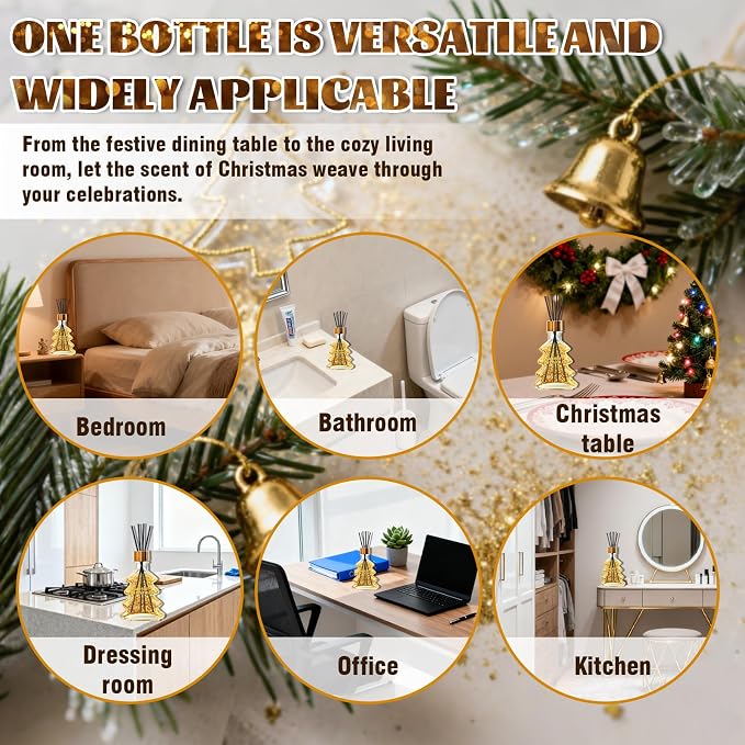 JAOJAO Reed Diffusers, Reed Diffuser Set Gardenia Scent with Gold foil for Bedroom Living Room Bathroom Office Home Long-Lasting Fragrance Aromatherapy Oil for Gift, 100ml