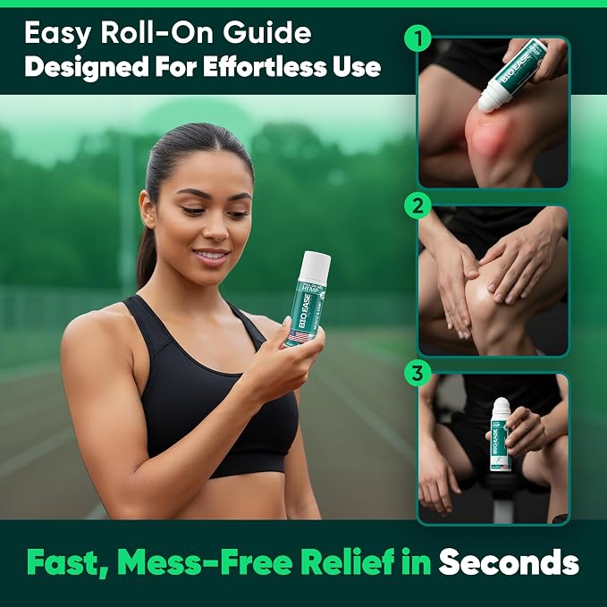Fast-Acting Hemp Pain Relief Roll-On – Cooling Menthol Formula for Muscle, Joint & Back Comfort – Non-Greasy Topical Gel, Made in USA