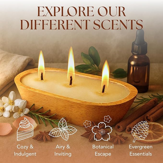 Dough Bowl Candle Co. Orange Candles - Citrus Scented Candles for Home (Mandarin Cranberry Cherry Vanilla), Non Toxic 100% Soy Wax, Decorative 6 Wick 17x5 Big Luxury Aromatherapy Gifts for Women Men