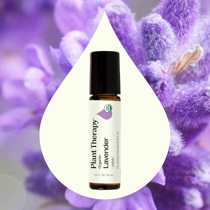 Plant Therapy Organic Lavender Essential Oil 10 mL (1/3 oz), 100% Pure, Pre-Diluted Roll-On, Soothing Aromatherapy for Deep Sleep and Relaxation