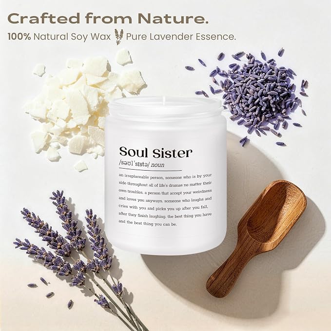 Sister Gifts, Sister Birthday Gift from Sister, Mothers Day Christmas Birthday Gifts for Big Sister, Little Sister, Unique Candle Gift for Women - Lavender Scented Candle