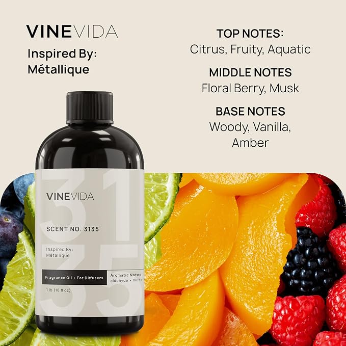 VINEVIDA [16 Oz] Inspired by: Metallique; Diffuser Oil Refill | Premium Scent Diffuser Oil for Home | Non-Toxic Fragrance