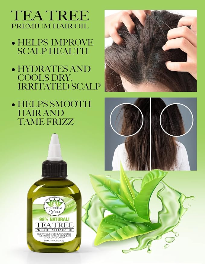 Ethereal Nature 99% Natural Hair Oil Blend Tea Tree, 7.10 oz