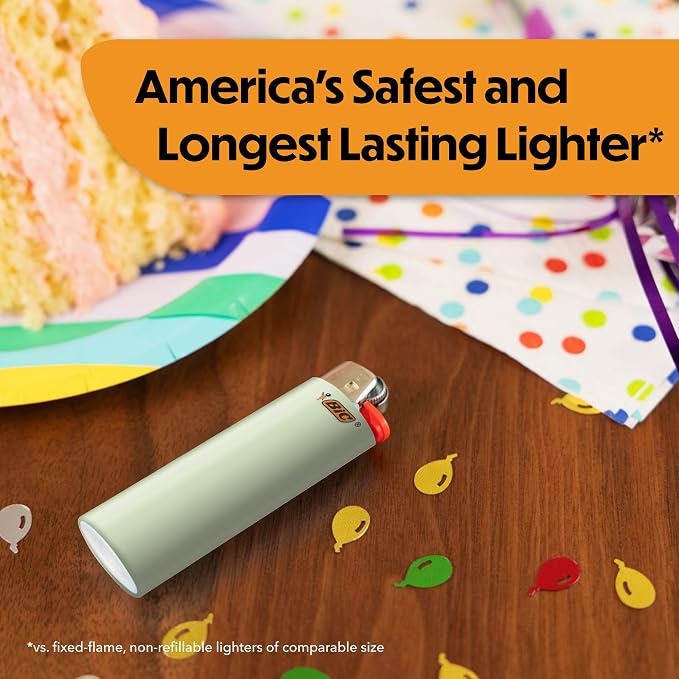 BIC Maxi Pocket Lighters, Safe and Reliable, Long-Lasting Pocket Lighters for Everyday Use, Green, 12-Pack