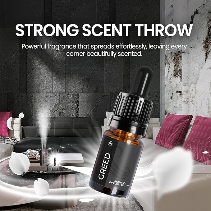 Inspired Diffuser Oil 10ml - Smells Like Luxury Perfume for Men - Long Lasting Diffuser Oil for Home, Ultrasonic & Waterless Diffusers, Humidifiers & Candles - Greed Perfume Inspired Scent by Perfa