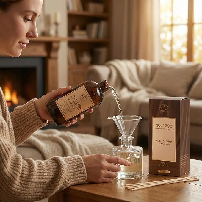 Luxury Hotel Scent Reed Diffuser Oil Refill(8.5 FL oz) | No.1898 Hotel Collection Diffuser Oil Inspired by Ritz Carlton for Home&Office| Long-Lasting for Machine, Room Spray, Air Freshener, HVAC