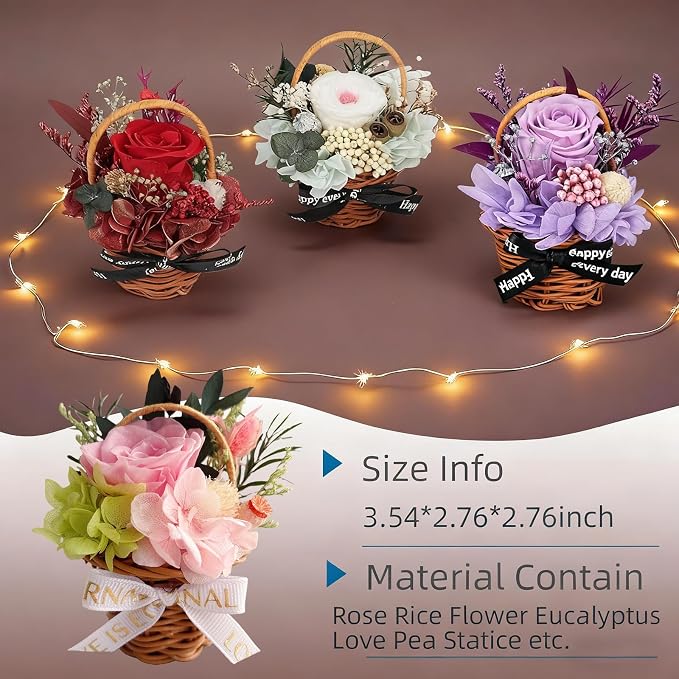 Small Bouquet Car Air Freshener Vent Clips Mini Fresh Flower Bouquet Air Conditioning Outlet Perfume Clip Decoration Essential Oil Diffuser Vent Clip Auto Interior Accessories for Car Decor