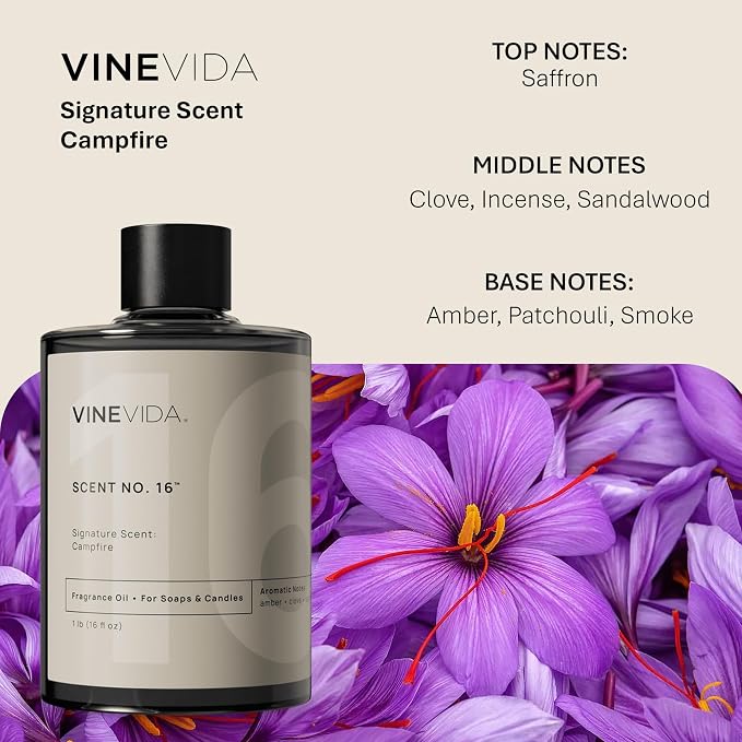 VINEVIDA [16oz] Campfire Fragrance Oil for Candle Making and Soap Making - Premium Candle Scents for Soy Candles