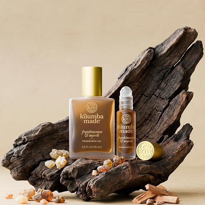 Kuumba Made Frankincense & Myrrh Fragrance Oil, Long-Lasting Scented Oil Perfume Roller, Vegan, Alcohol-Free, 0.15 Fl Oz