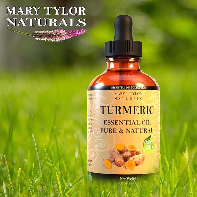 Turmeric Essential Oil (4 oz), Premium Therapeutic Grade, 100% Pure and Natural, Perfect for Aromatherapy, Diffuser, DIY by Mary Tylor Naturals