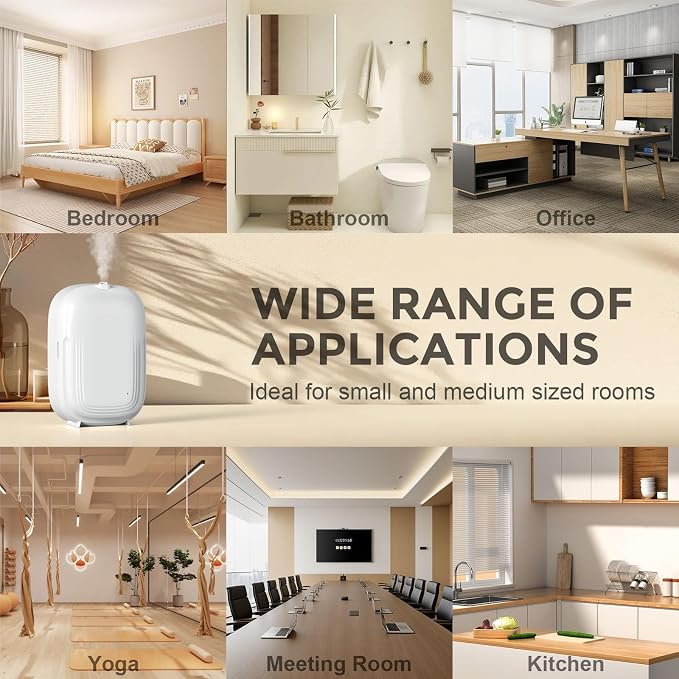 Waterless Essential Oil Diffuser for Home Hotel Collection Smart Scent Air Machine Up to 1000 sq.ft 150ml Aromatherapy Scent Diffuser for Large Room Luxury Aroma Diffuser - White