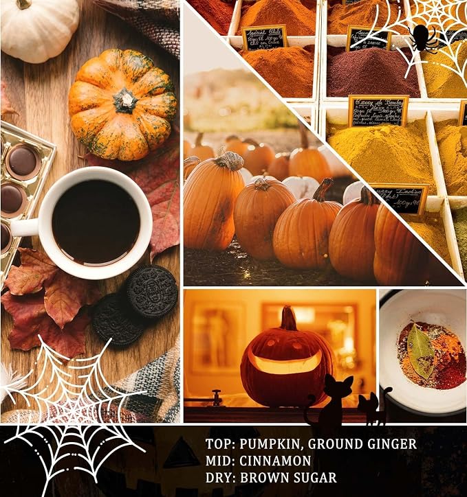Halloween Decor Indoor-Halloween Gifts Candles for Women with LED Pumpkin Face,Fall Candles with Pumpkin Spice Scent Over 40 Hours of Burn Time, Gift for Home Fall Decorations Indoor, 100% Soy Wax