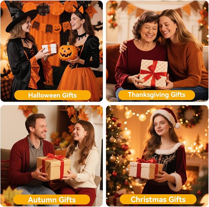 Flameless Candles Lights,Set of 3 Maple Leaf Flickering LED Candles with Remote & Timer, Dimmable LED Pillar Candles Battery Operated, Electric Candles for Thanksgiving Halloween Fall Harvest Decor
