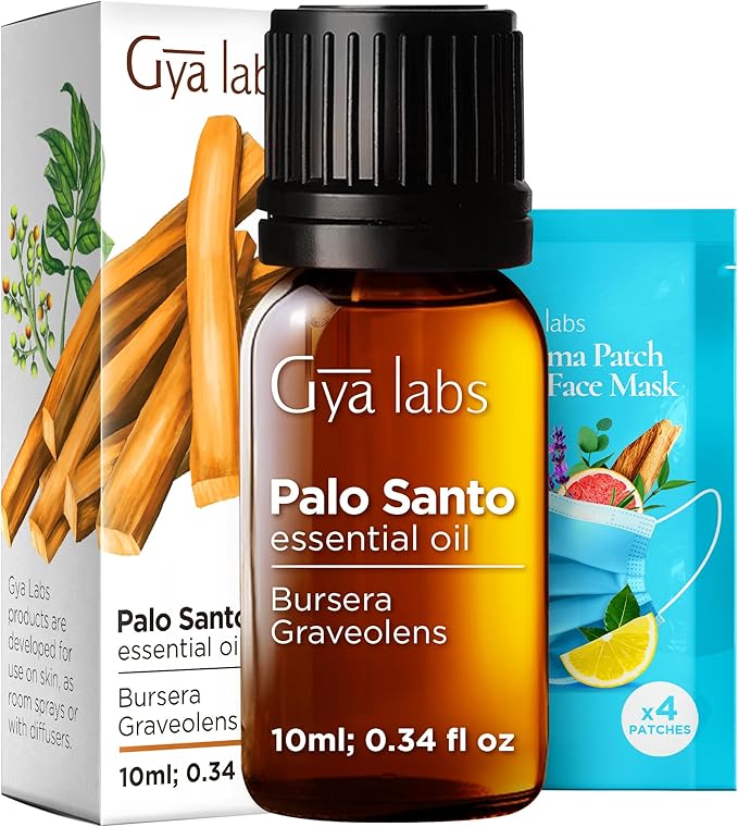 100% Pure Palo Santo Essential Oil - 0.34 Fl Oz - Palo Santo Oil for Hair, Skin, Diffuser, Aromatherapy & DIY Candle Making Scent