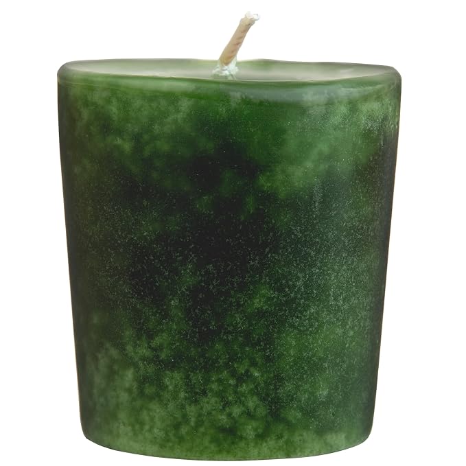Aroma Naturals Votive Candles Essential Oil with Juniper Spruce and Basil, Evergreen Holiday, 6 Count