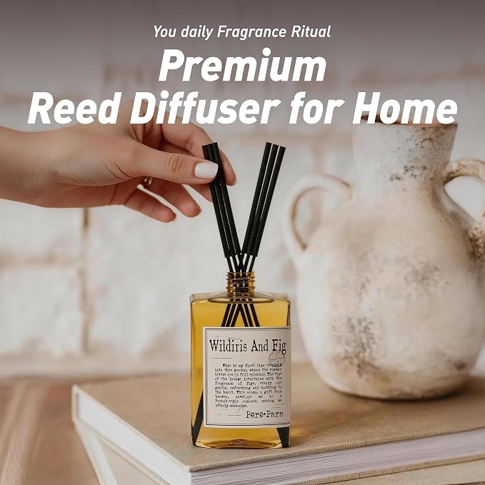 Wildiris and Figs Premium Reed Diffuser Set - 400ml /13.53 fl.oz Scented Oil with 6 Sticks | Long-Lasting Fragrance for Home & Office | Luxury Gift