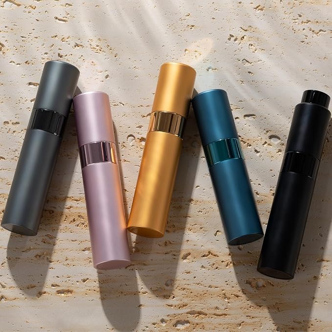 Lulupack Perfume Atomizer Refillable Travel Bottle: Cologne Portable Sprayer for Men - Mini Spray Empty for Refill - 1oz Large Size Gold