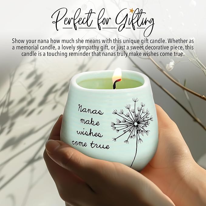Pavilion Gift Company - Dandelion Wishes 77148 Ceramic Candles Nanas Make Wishes Come True Ceramic Soy Candle