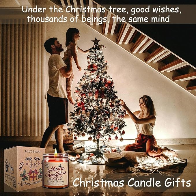 Christmas Candles Gifts, Scented Candles, Lavender Eucalyptus Candles for Home Scented, 7oz Soy Wax Aromatherapy Candle, Calming Candle, Gifts for Women