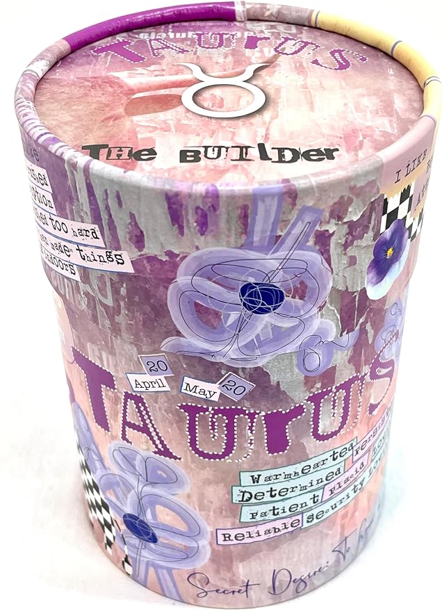 Taurus Zodiac Candle – Jasmine Scented Soy Candle for Self Care & Relaxation – Zodiac Birthday Gift – 80 Hour Burn – Reusable Ceramic Jar