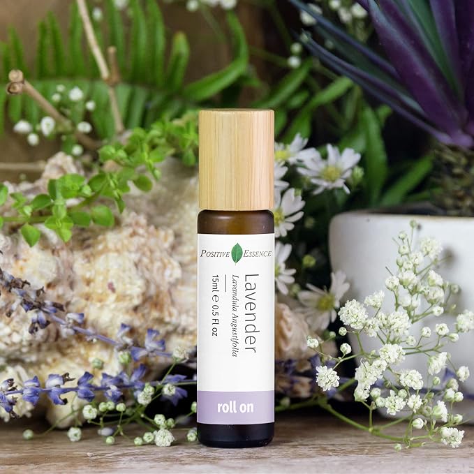 Lavender Essential Oil Roll On, Pure Lavender Essential Oil and Jojoba Oil for Relaxation and Skin Application, Leak-Proof Rollerball (15 mL)